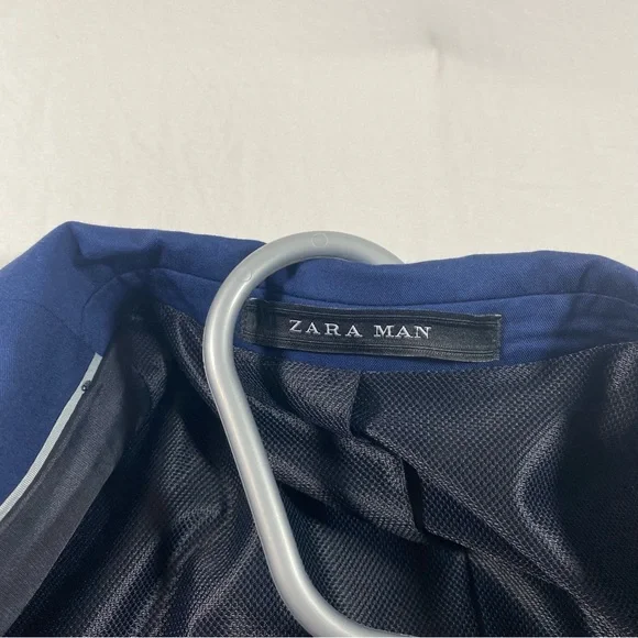 Zara man blazer Men’s 38 blue suit jacket Wool comfort - Picture 4 of 15